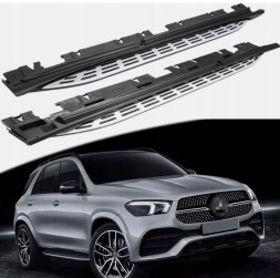 Китай 204547201 Пороги бічні сріблясті алюмінієві з ABS пластику Mercedes GLE W167 SUV 2019+