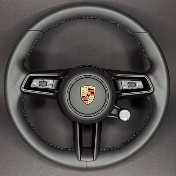 Porsche OE 95C419091CP IA6 Кермо Porsche Macan 95C шкіряне чорне з підігрівом (чорна нитка)