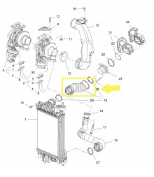 Proparts Krawczyk PP 01 1122 PRZEWÓD WĄŻ TURBO INTERCOOLERA OPEL MERIVA B 1.7 CDTI 13267226 ТРУБКА ШЛАНГ ТУРБО ІНТЕРКУЛЕРА OPEL MERIVA B 1.7 CDTI 13267226