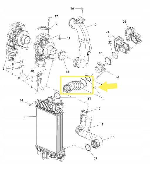 Proparts Krawczyk PP 01 1122 PRZEWÓD WĄŻ TURBO INTERCOOLERA OPEL MERIVA B 1.7 CDTI 13267226 ТРУБКА ШЛАНГ ТУРБО ІНТЕРКУЛЕРА OPEL MERIVA B 1.7 CDTI 13267226