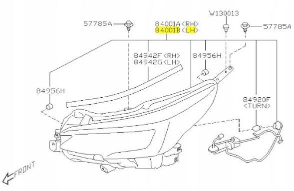Subaru OE 84002AN11A SUBARU OUTBACK 20- ЛІХАР ПЕРЕДНИЙ СВІТЛОДІОДНИЙ
