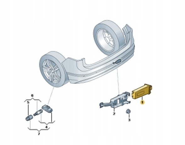 Volkswagen OE 5Q0907273D 5Q0907273 Датчик тиску в шинах VW AUDI SEAT SKODA 5Q0907273D