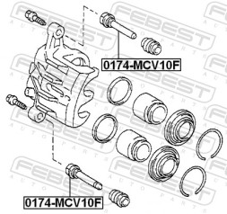 0174 MCV10F FEBEST ВТУЛКА НАПРЯМНА СУПОРТА ГАЛЬМІВНОГО ПЕРЕДНЬОГО