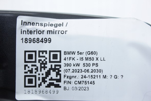 BMW OE 5A8A013 51165A8A013 5A6A079 ДЗЕРКАЛО ЗАДНЬОГО ВИДУ ВНУТРІШНЄ EC LED BMW G60 G61 G90 G99 M5 G70 5A8A013