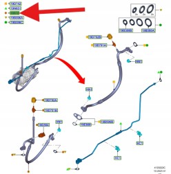 Ford OE JB3B-19C700-AD, JB3Z19972B ТРУБКА КОНДИЦІОНЕРА 2.0 ECOBLUE RANGER 2019- OEM 2588546 _ JB3B-19C700-AD