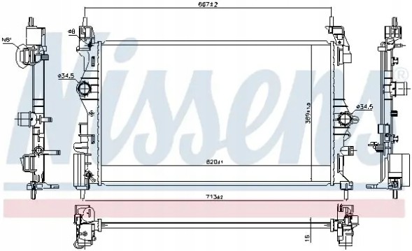 Nissens 630786 Охолоджувач води 630786 nissens opel adam корса