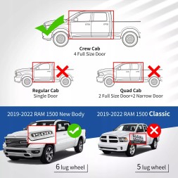 USA USA-T04OETI1088A Гумові килимки чорні передні задні Dodge Ram 1500 19-24 Crew Cab