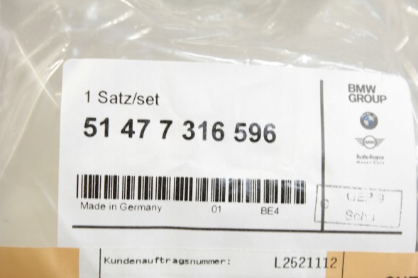 BMW OE 7316596 51477316596 OE КИЛИМКИ ВЕЛЮРОВІ GRAU ПЕРЕДНІ + ЗАДНІ BMW E92 КУПЕ 51477316596