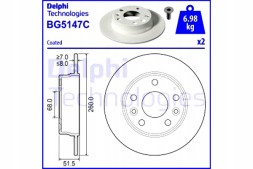 Delphi DELBG5147C#BPS-PP+K Гальмівні диски 2шт. Captur megane megane estate br #petrolhead pro+ kit2
