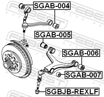 SGAB 006 FEBEST САЙЛЕНТБЛОК ПЕРЕДНЬОГО НИЖНЬОГО ВАЖЕЛЯ