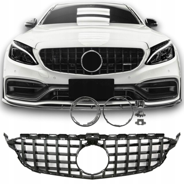 Proteile A.205026 АТРАПА ГРИЛЬ MERCEDES C-КЛАС W205 2018-2022 PANAMERICANA AMG BLACK КАМЕРА