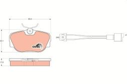 GDB820 TRW Комплект гальмівних колодок з 4 шт дисків