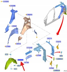 Ford OE GN15-278B51-BD GN1Z54278B51F ЗАХИСНА НАКЛАДКА ЛІВОЇ ЗАДНЬОЇ АРКИ КОЛЕСА FORD ECOSPORT 2017- OE 2201704 _ GN15-278B51-BD