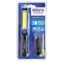 11220 BREVIA Brevia LED Pen Light 2W COB 1W LED 150lm 900mAh microUSB блістер