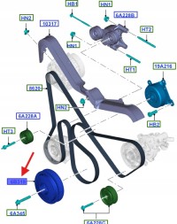 Ford OE РЕМІННЕ КОЛЕСО КОЛІНЧАСТОГО ВАЛА FORD OE TRANIST 2006- 1748942 BK3Q-6B319-CB