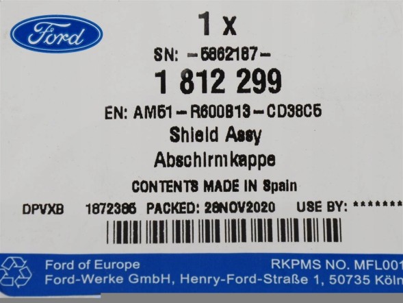 Ford OE AM51-R600B13-CD38C5 Чохал водійського сидіння c-max/grand c-max 10-15