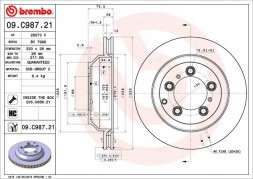Brembo 09.C987.21 Гальмівний диск brembo 09.C987.21 (1 шт.)