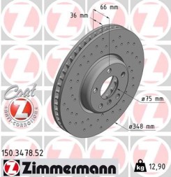 Zimmermann 150.3478.52 Гальмівний диск zimmermann 150.3478.52 передній лівий bmw 5 6 7 // 1 штука