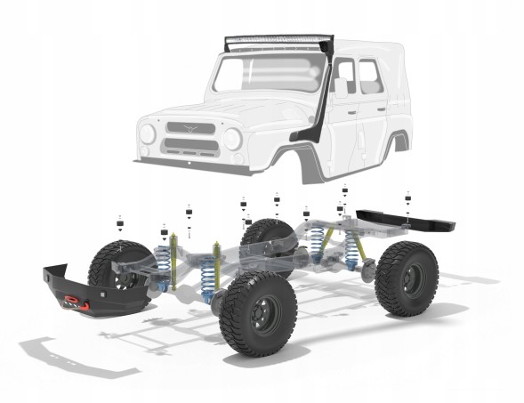 Китай Uaz / Gaz 4x4 Body Lift 25mm / Lift 1 cal Уаз / Газ Підйом кузова 25 мм / Підйом 1 дюйм