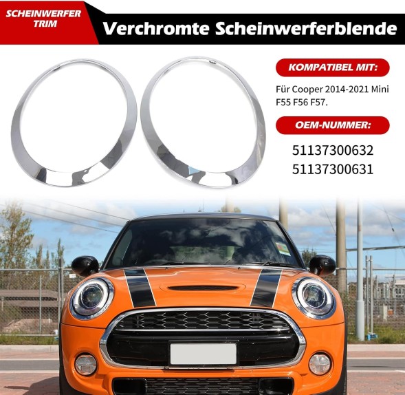 AR 202501002401 ДЕКОРАТИВНІ КІЛЬЦЯ ФАР ДЛЯ MINI COOPER F55 F56 F57 2014-2021