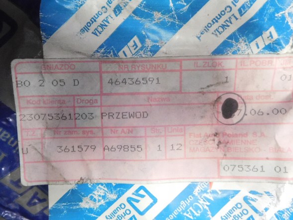 Fiat OE КОМПЛЕКТ ПАЛИВНОЇ ТРУБКИ ПАЛИВНОГО БАКУ PUNTO 93-9746436591 46436591