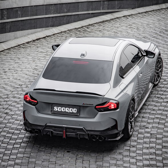 Китай T-160 Карбоновий Спойлер-Крило на Багажник BMW G42 / M2 G87, Стиль SQ (Dry-Carbon)