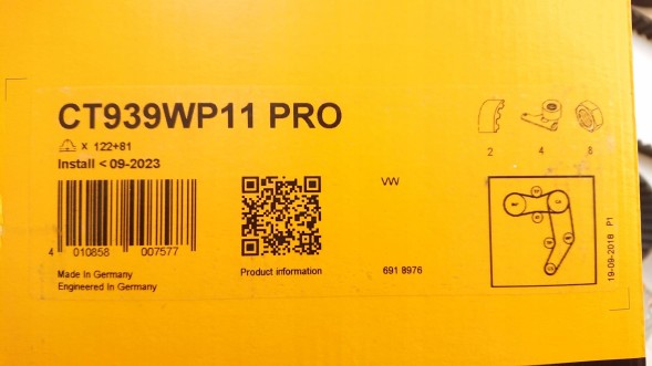 Contitech CT 939 WP11 PRO Грм + водяний насос vw california t4 camper, lt 28-35 ii, lt 28-46 ii,