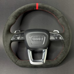 Audi OE 83A419091 L MJM Кермо ALCANTARA для Audi A3 S3 Q3 SQ3 RSQ3 83A, червона нитка, пелюстки RS