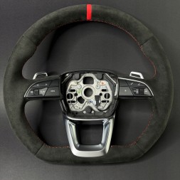 Audi OE 83A419091 L MJM Кермо ALCANTARA для Audi A3 S3 Q3 SQ3 RSQ3 83A, червона нитка, пелюстки RS