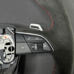 Audi OE 83A419091 L MJM Кермо ALCANTARA для Audi A3 S3 Q3 SQ3 RSQ3 83A, червона нитка, пелюстки RS