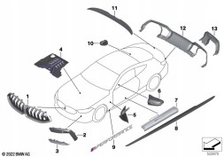 BMW OE Задній спойлер карбон M Performance BMW M8 F91 F92 BMW OE 51628083397