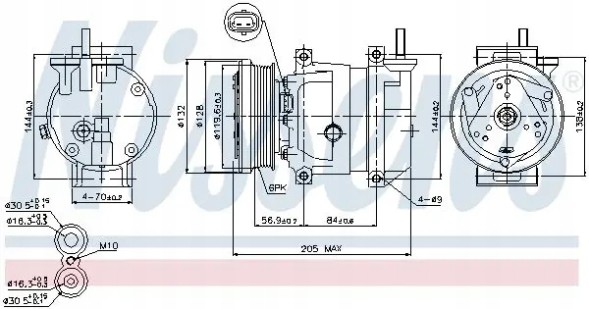 Nissens 89221 Компресор компресора кондиціонера 89221 nissens