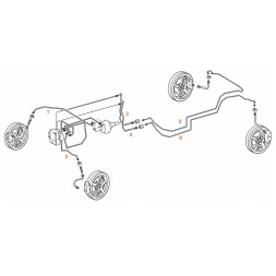 PiterParts 1104211000 Przewody hamulcowe miedziane przód tył Mercedes W210 MERCEDES W210 мідні гальмівні шланги повний комплект передня та задня вісь
