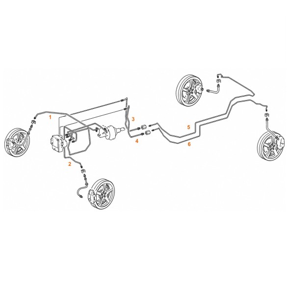 PiterParts 1104211000 Przewody hamulcowe miedziane przód tył Mercedes W210 MERCEDES W210 мідні гальмівні шланги повний комплект передня та задня вісь