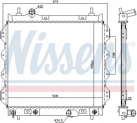 Nissens 61002 Радіатор, система охолодження двигуна nissens 61002
