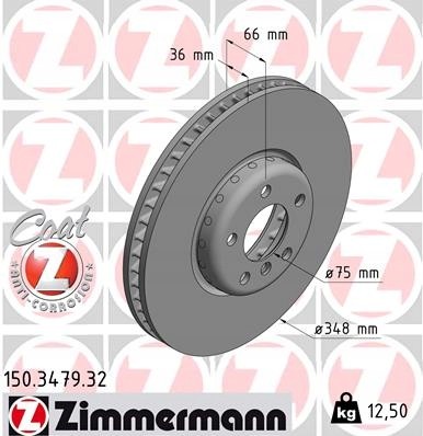 Zimmermann 150.3479.32 Гальмівні диски zimmermann 150.3479.32