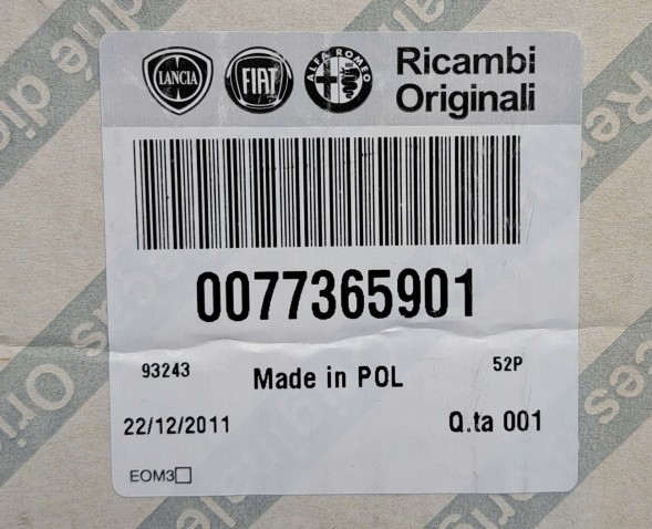 Fiat OE ОРИГІНАЛЬНИЙ ВЕНТИЛЯТОР FIAT 77365901 PANDA