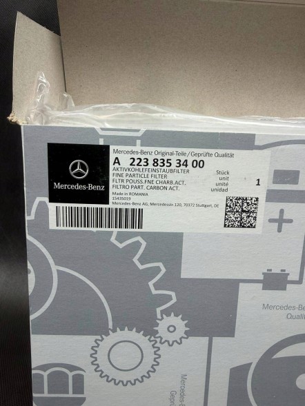 Mercedes-Benz OE A2238353400 A2238350100 A2238351400 NOWY FILTR KABINOWY MERCEDES EQS V297 W296 S W223 EQE W294 W295 A2238353400 WWW.AUTODAWID.PL MERCEDES OE НОВИЙ САЛОННИЙ ФІЛЬТР MERCEDES EQS V297 W296 S W223 EQE W294 W295 A2238353400