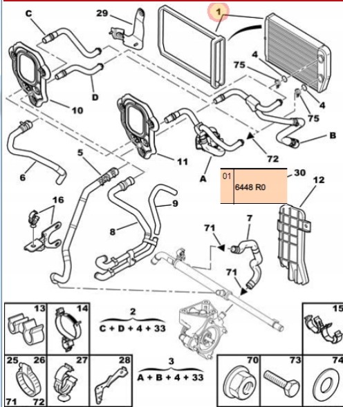 Peugeot OE 6448R0 Обігрівач boxer jumper iii ducato 06- 2.2hdi oe 6448р0