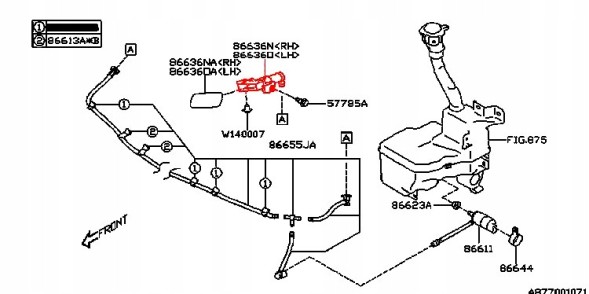Subaru OE 86636CA241 SUBARU BRZ 15- ФОРСУНКА ЛАМПИ ОМИВАННЯ