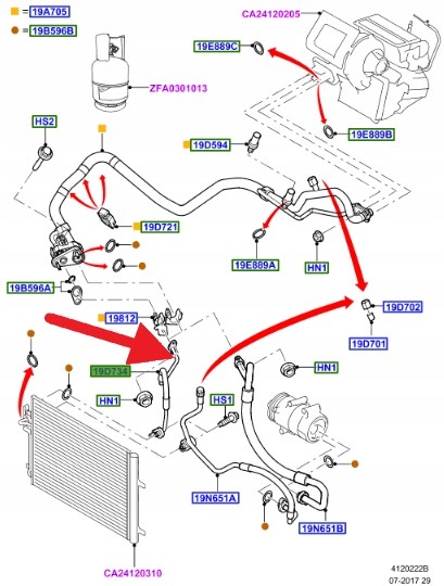 Ford OE 6G91-19D567-CC ШЛАНГ СИСТЕМИ КОНДИЦІОНУВАННЯ MONDEO 08- S-MAX 08-