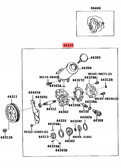 Toyota OE 44310-0K130 443100K130 TOYOTA OE TOYOTA HILUX 2015+ НАСОС ГІДРОПІДСИЛЮВАЧА КЕРМА 443100К130 ОРИГІНАЛ