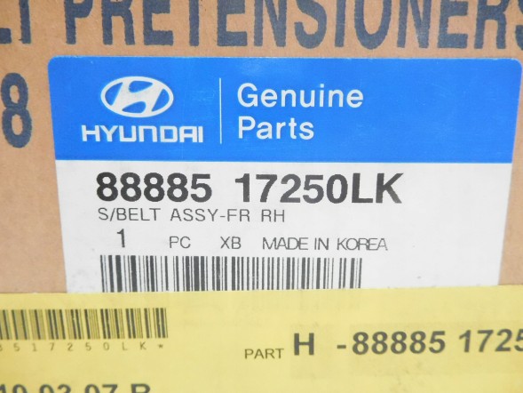 Hyundai OE РЕМІНЬ БЕЗПЕКИ HYUNDAI MATRIX 07 88885 17250LK 88885-17250LK