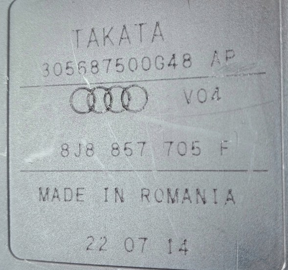 Audi OE 8J8857705F BFRYUITHYR AUDI TT II 06- РЕМІНЬ БЕЗПЕКИ ЛІВИЙ ПЕРЕДНІЙ