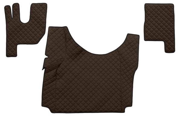 V-maxzone Part VIC-128533 Килимки підлоги ЕКО-Шкіра стьобані (3 шт.) Коричневі на всю підлогу,