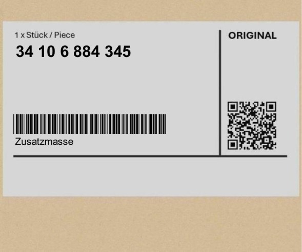 BMW OE 34106884345 6884345 ( INTRAD ) Додаткова вага BMW 5 G30 G30 LCI G31 G31 LCI 6 G32 GT G32 GT LCI 7 G11