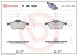 P06030 BREMBO Комплект гальмівних колодок з 4 шт дисків