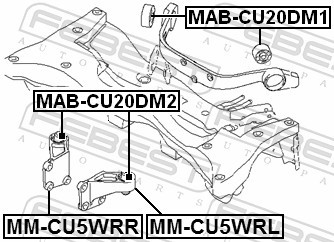 MAB CU20DM2 FEBEST САЙЛЕНТБЛОК ЗАДНЬОГО ДИФЕРЕНЦІАЛА
