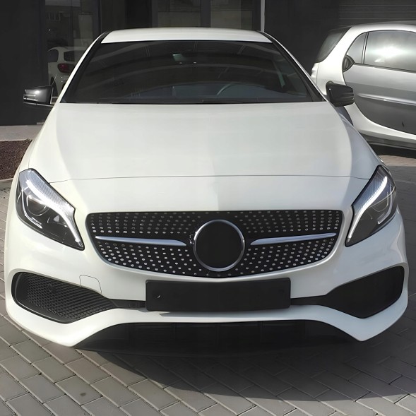 Китай 43MB-C-227-SPR Муляж решітки радіатора DIAMOND Mercedes A-Class W176 Чорний + Хром 2016–2018 РЕСТАЙЛІНГ