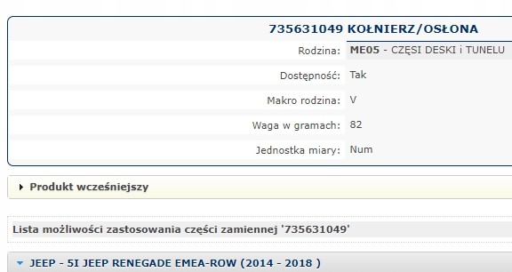 Jeep OE 735631049 Кожух важеля КПП з рамкою важеля КПП, накладка Jeep Renegade OE,